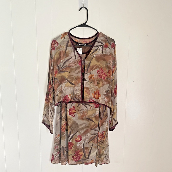 Her Style NWT Whimsigoth Sheer Floral Dress & Cardigan Set Retro Romantic Grunge - Picture 1 of 8